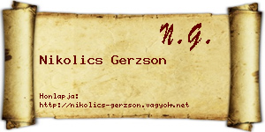 Nikolics Gerzson névjegykártya